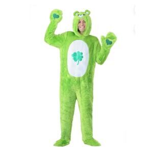 Care Bears Unisex Adult S Classic Good Luck Bear Costume Green Halloween Party